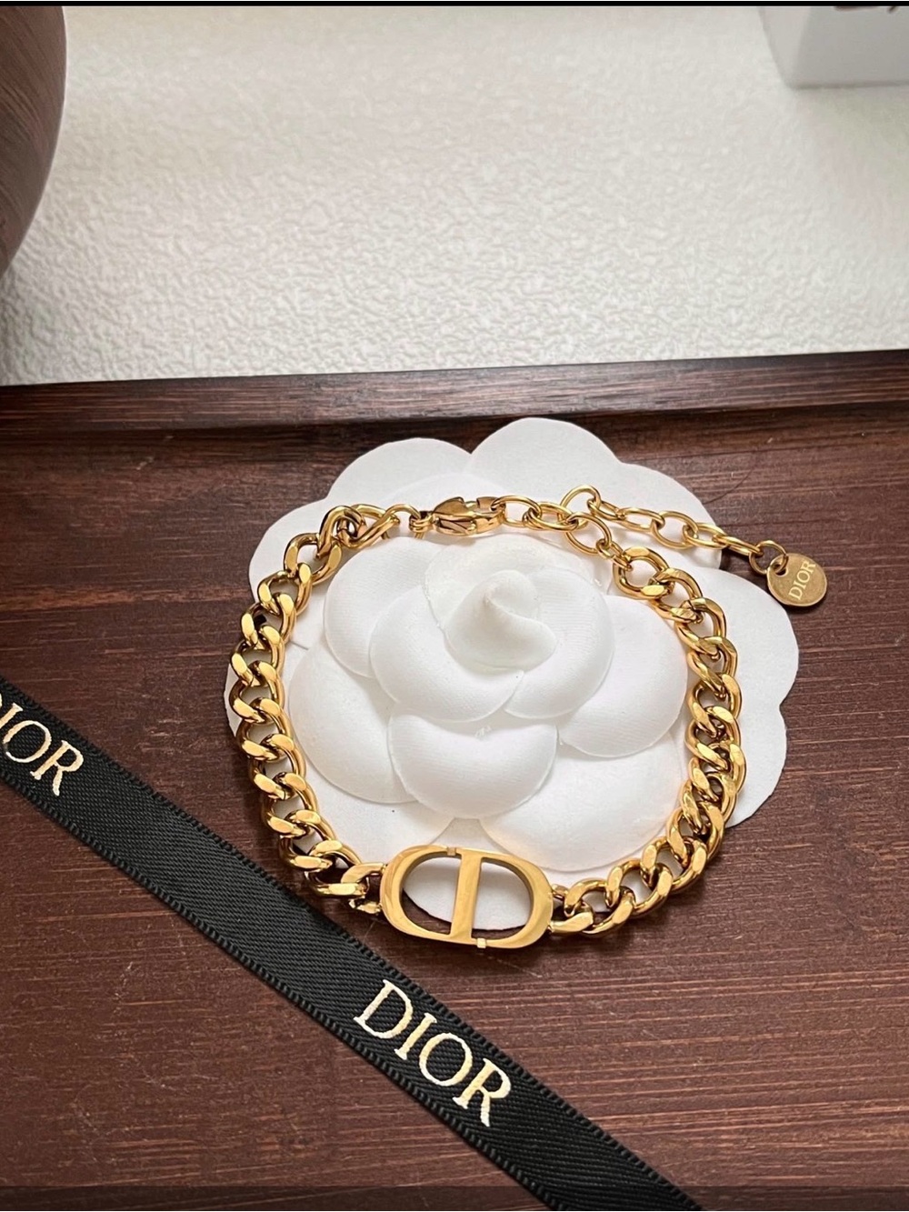 CD Inspired Gold Tone Chunky Link Bracelet